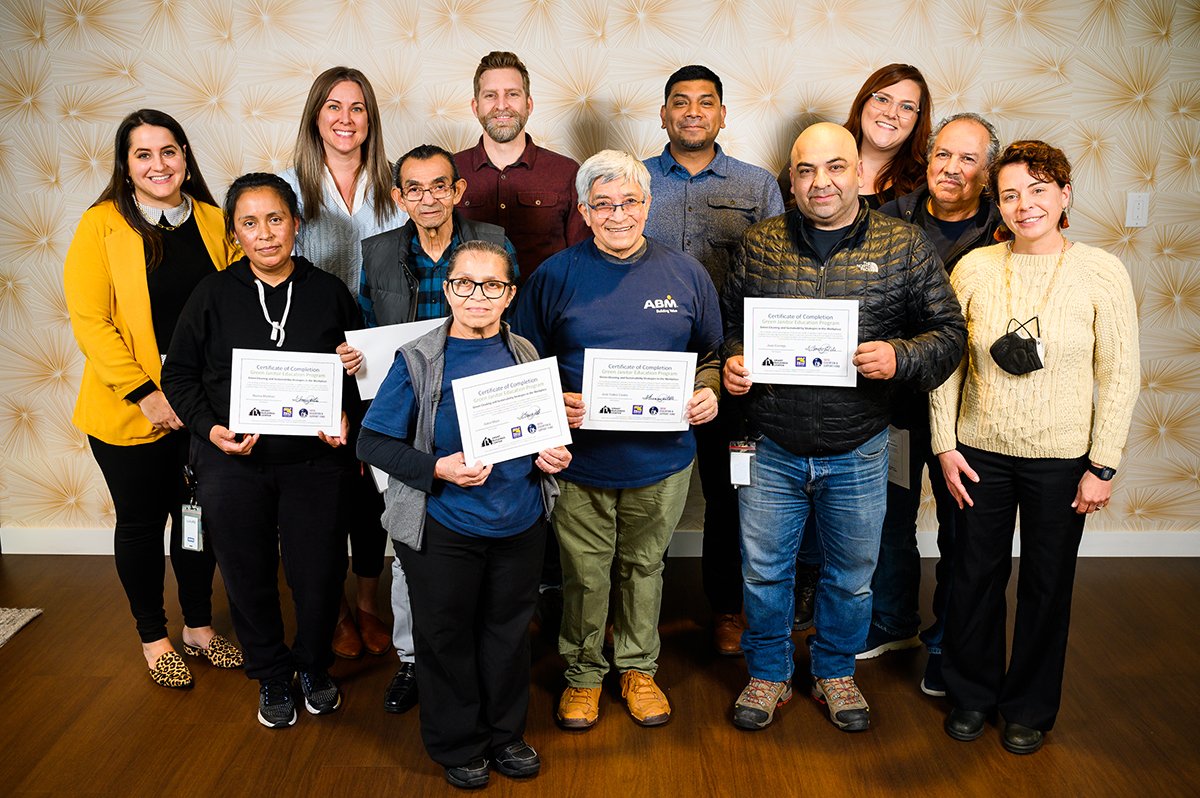 A group of  Downtown Portland, Oregon Janitors have joined the movement of going Green!