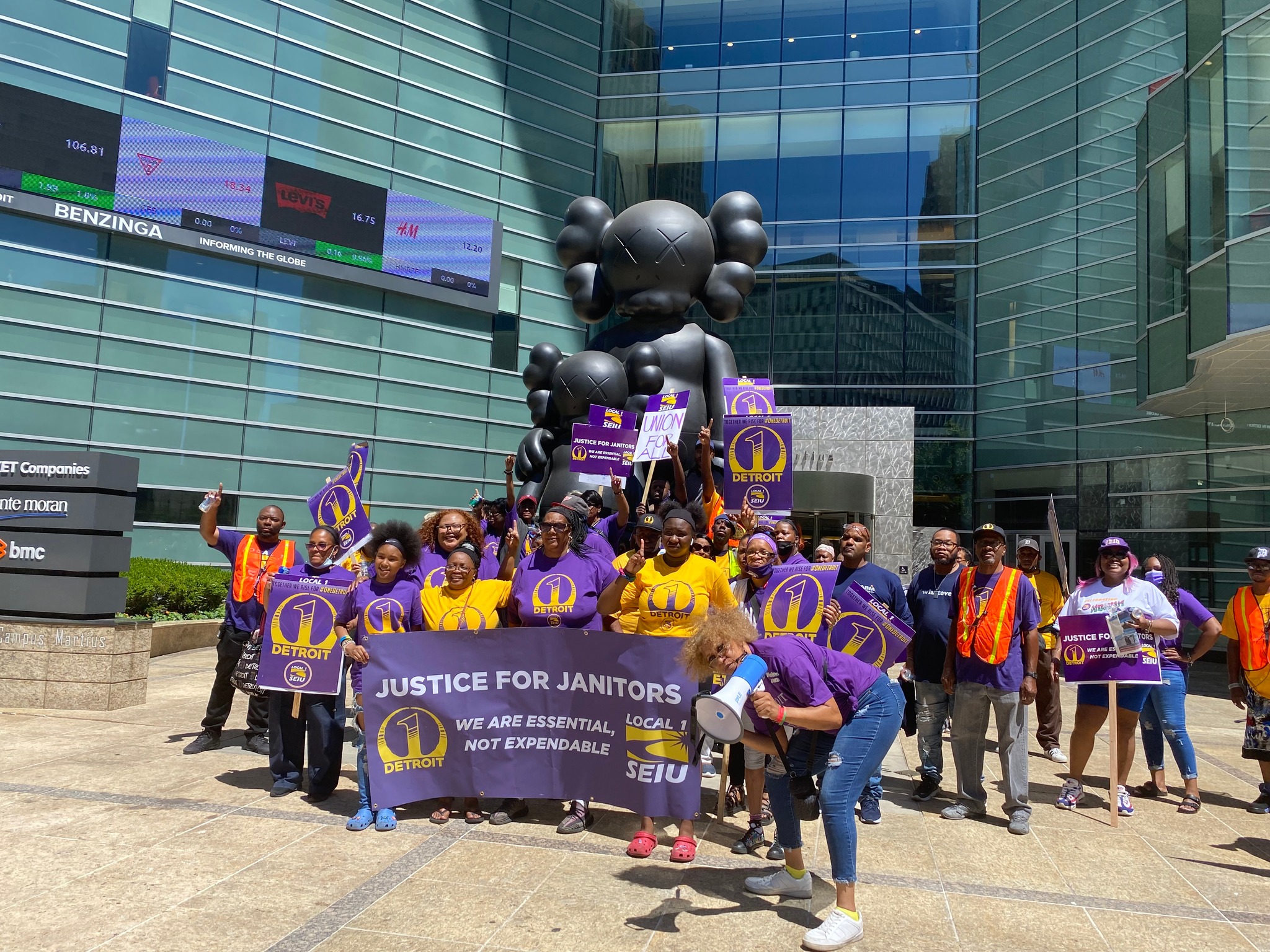 Detroit Janitors win- raises, paid sick time, PPE language and Juneteenth as a holiday!
